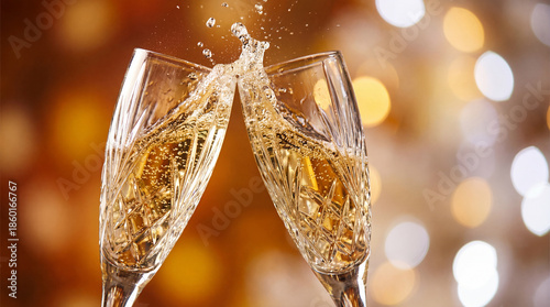 Cheers with sparkling wine in elegant glasses, celebrating special moments