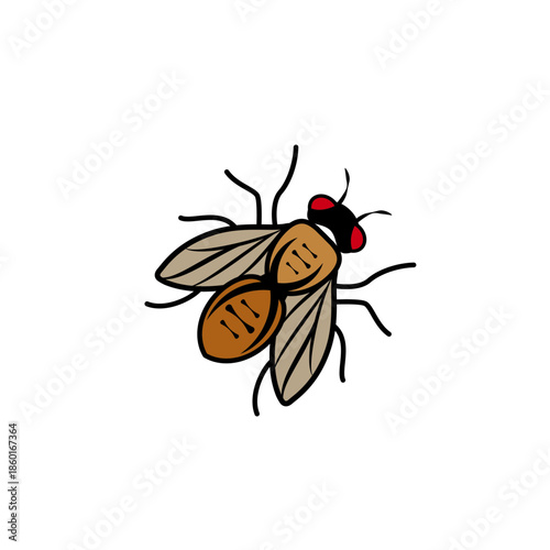 Fly with DNA Helix Medical and Public Health Concept Vector