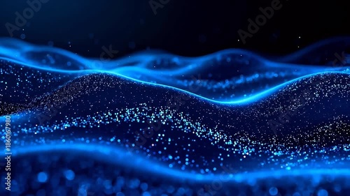 Wallpaper Mural Blue glowing wave particles Torontodigital.ca