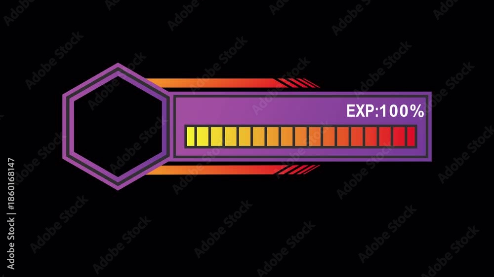 Xp Gaming Bar Animation Loading video from 0 to 100 with Alpha Channel ...