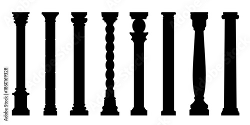 pillar silhouettes