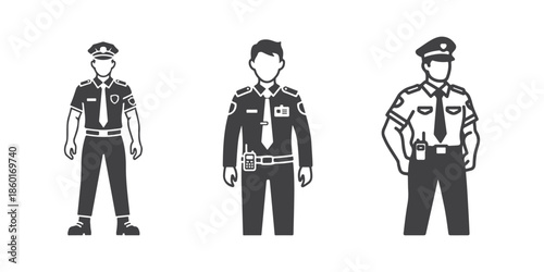 Three police officers standing