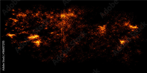 Fiery orange and red flames with black smoke explode across the design in a hot motion blur creating a high energy burning inferno background