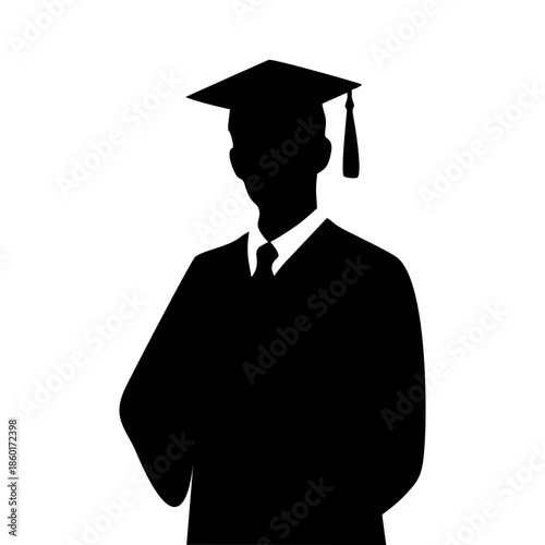 SILHOUETTE OF A PERSON WITH A TOGA AND PAPER