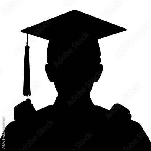 SILHOUETTE OF A PERSON WITH A TOGA AND PAPER