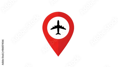 Free Download Red location pin icon on black background for navigation - GFXLoad