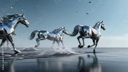 Galloping steeds racing across the plains