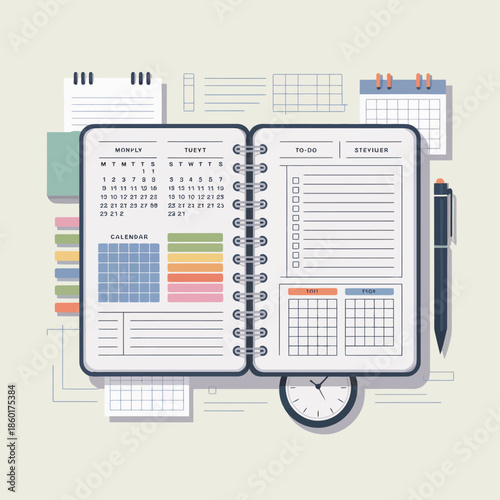 Planner and Organizer with Calendar and To-Do List.