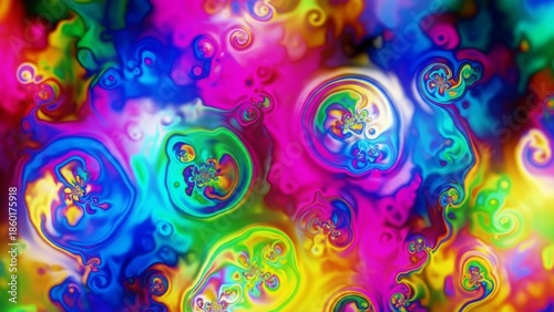 Vibrant Swirling Colors and Fluid Patterns in Multicolored Artwork