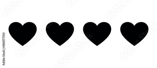 Heart Icon Set Vector – Love, Relationship, and Romantic Symbols