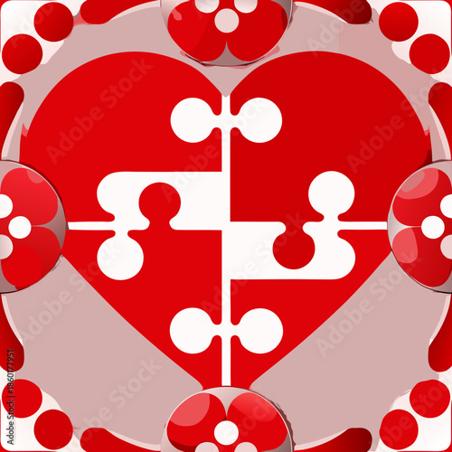 Heart Puzzle Piece Connection Symbol Vector