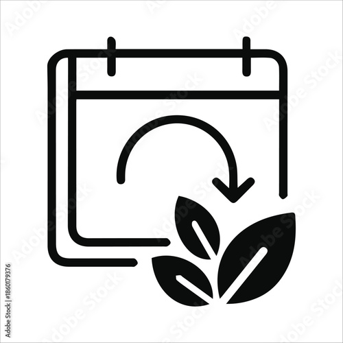 Leave Request Icon, Employee Time Off and HR Approval Vector, Black and White Business Office Icon on White Background
