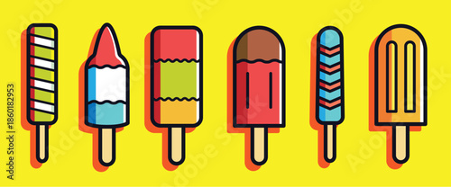 summer popsicles vector