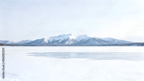 Wallpaper Mural mountain lake in winter Torontodigital.ca