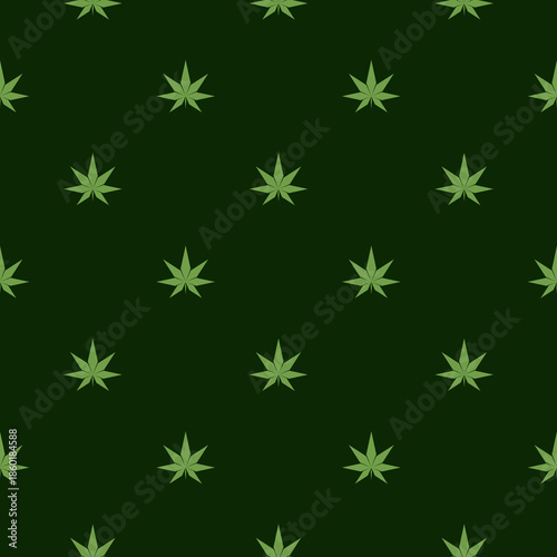 Cannabis marijuana seamless pattern isolated on color background