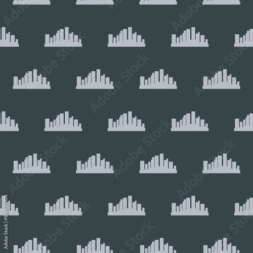 Skyline icon seamless pattern isolated on color background