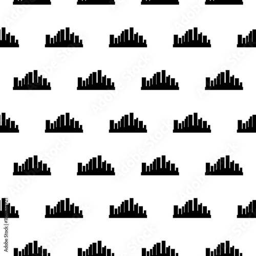 Skyline icon seamless pattern isolated on white background