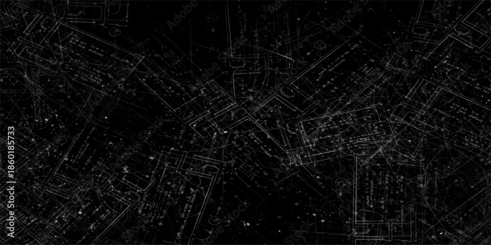 Ταπετσαρία Digital network pattern of a spider web with dew drops on a dark background illu