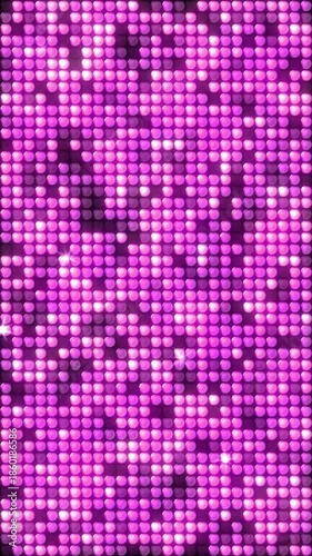 ピンクのボールが点滅して光るグリッター縦型動画