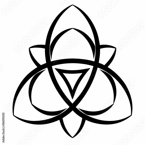 Minimalist Sacred Geometry Inspired Symbol Symmetric Icon