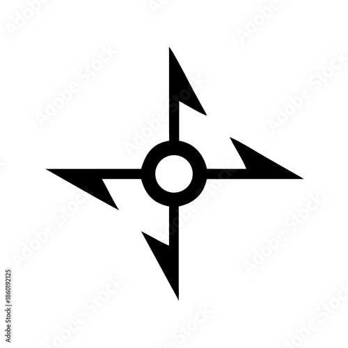 Minimalist Abstract Symbol for Direction and Navigation Vector