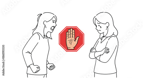 Intense Emotional Conflict Between Two Women Showing Anger and Sadness