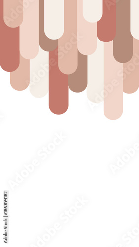 Abstract vertical vector background with rounded shapes in warm terracotta and nude tones. Symbolizes emotion, diversity and human connection. Ideal for posters, social media and wellness concepts.