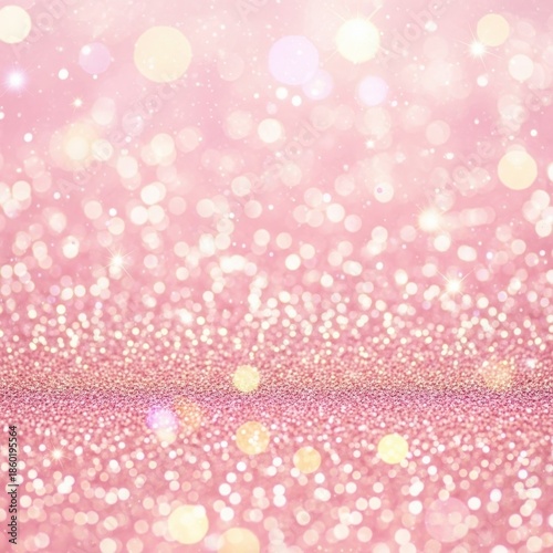 Pink glitter background with sparkling bokeh lights
