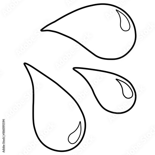 汗・水しぶきのピクトグラムアイコン　Sweat and Water Splash Pictogram Icon