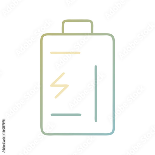 Battery icon in minimalist design with pastel colors  