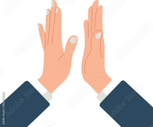 Business Team High Five Celebration Vector Illustration for Success and Collaboration Concepts