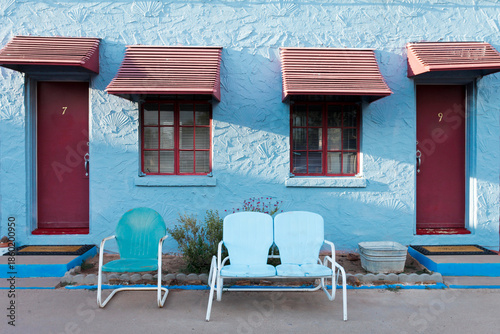 Tucumcari,New Mexico. Famous Blue Swallow Motel on Route 66