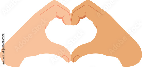 Diverse Hands Forming Heart Shape Symbolizing Love, Unity, and Inclusion on White Background