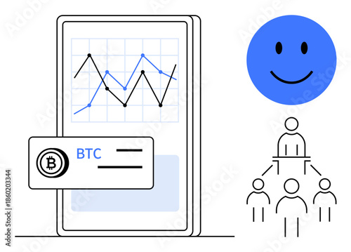 Cryptocurrency concept. Cryptocurrency with Bitcoin transaction, financial graph, and decentralized network. Cryptocurrency in fintech, blockchain, trading, finance, digital economy