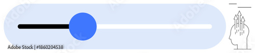 Volume slider. Volume slider in a minimalist design for interfaces and user interaction. Volume control emphasizing usability across apps, websites, and media. For UI design concepts, audio controls