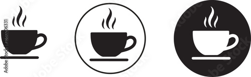 Cup of coffee icon Coffe or tea cups vector icon collection. Cup hot icons design. Simple and minimalistic design for coffee-themed graphics.