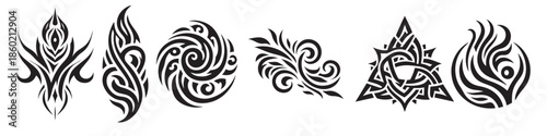  tribal tattoo design vector art illustration