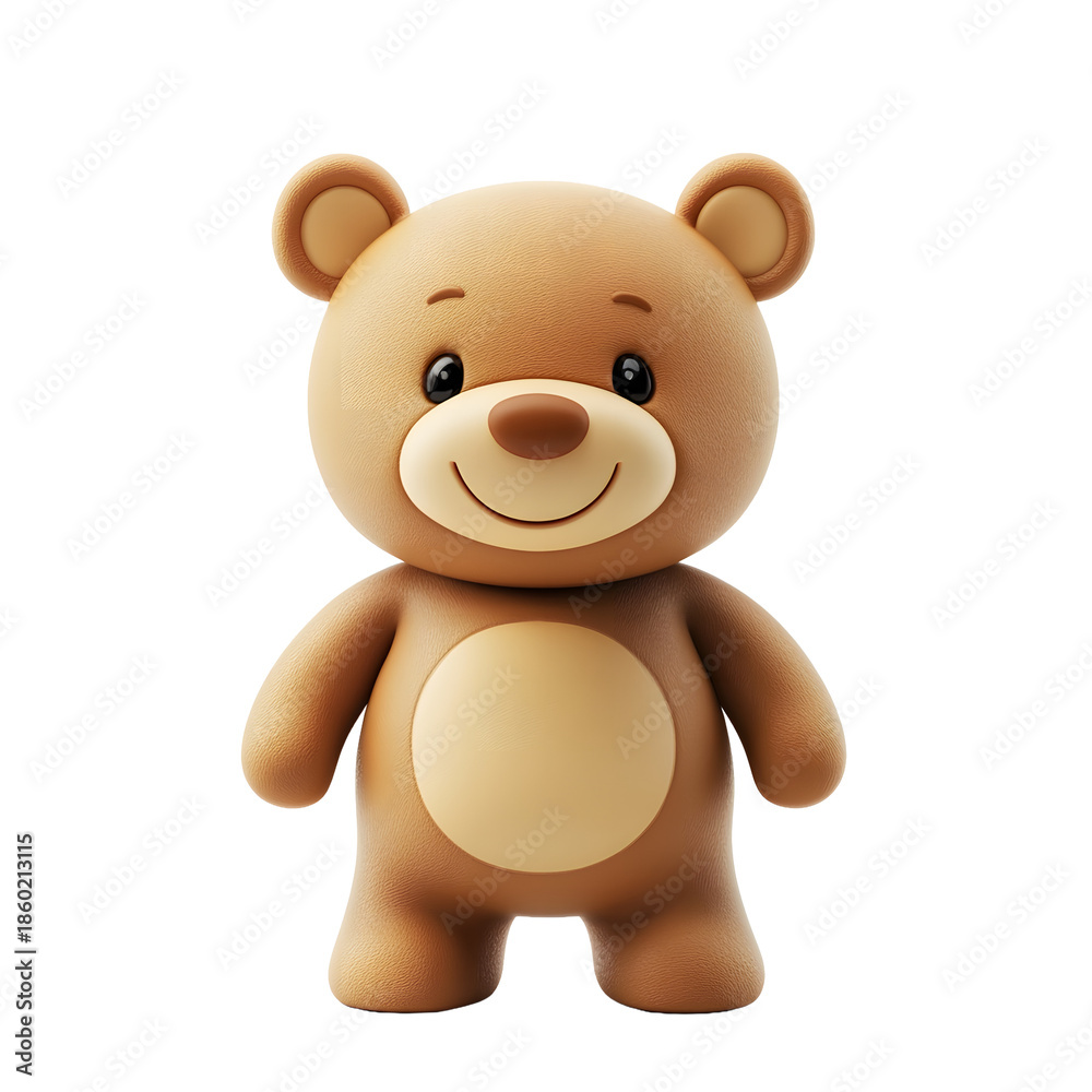 Fototapeta premium Cute Teddy Bear Cartoon Character Isolated on Transparent Background