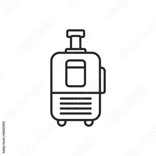 luggage icons outline and Flat Style,transparent background