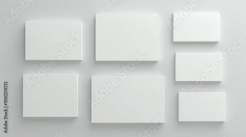 Wallpaper Mural rectangle. Geometric arrangement of sleek rectangular objects on a neutral surface, showcasing minimalist design. real-estate listings. Torontodigital.ca