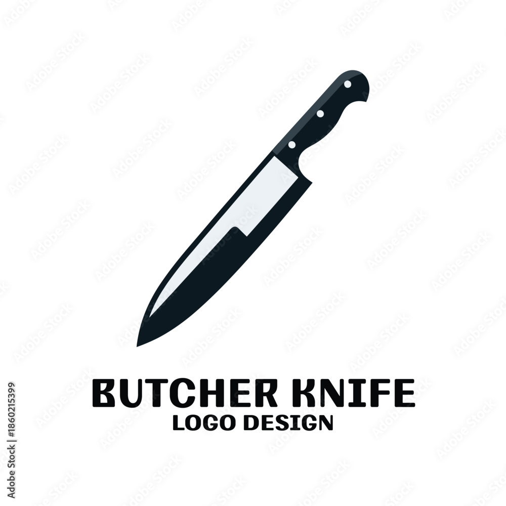 Obraz premium Butcher Knife Vector Logo Design