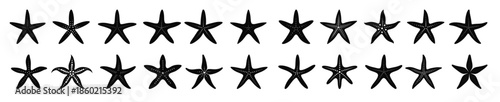 starfish silhouette clipart bundle