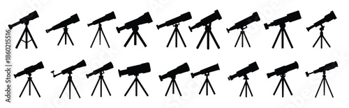 Telescope vector silhouette illustration
