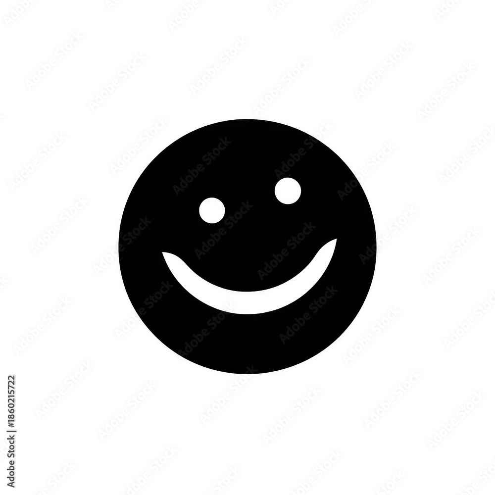 Fototapeta premium A black and white smiling face