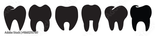tooth vector icon set dentist illustration sign collection 