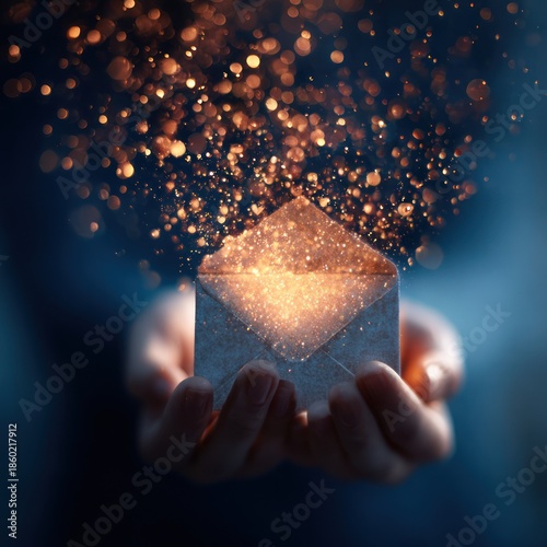 the envelope on hand with LED light