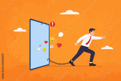 Person with Phone and Chains