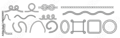 rope icon vector set cable illustration sign collection 