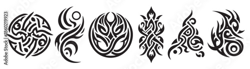  tribal tattoo design vector art illustration
