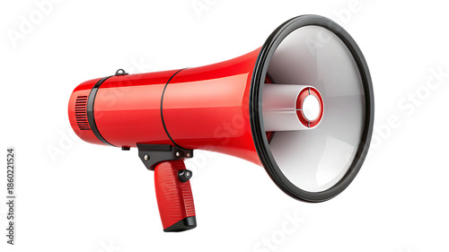 Red megaphone isolated on transparent background